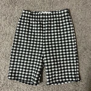 Checkered biker shorts